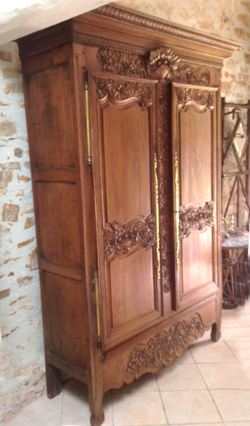 french antique Normandy Marriage Armoire